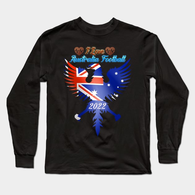 I Love Australia Football 2022 Long Sleeve T-Shirt by Printashopus